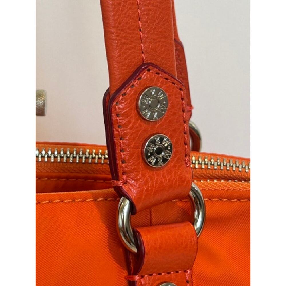 MZ Wallace Orange Nylon Pleated Crossbody Tote - Picture 10 of 11